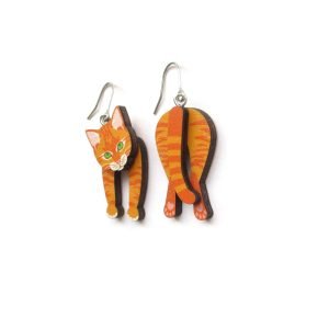 ginger cat head and tail earrings 4