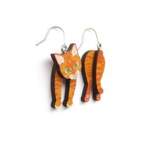 ginger cat head and tail earrings 5