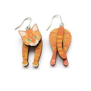 ginger cat head and tail earrings 6