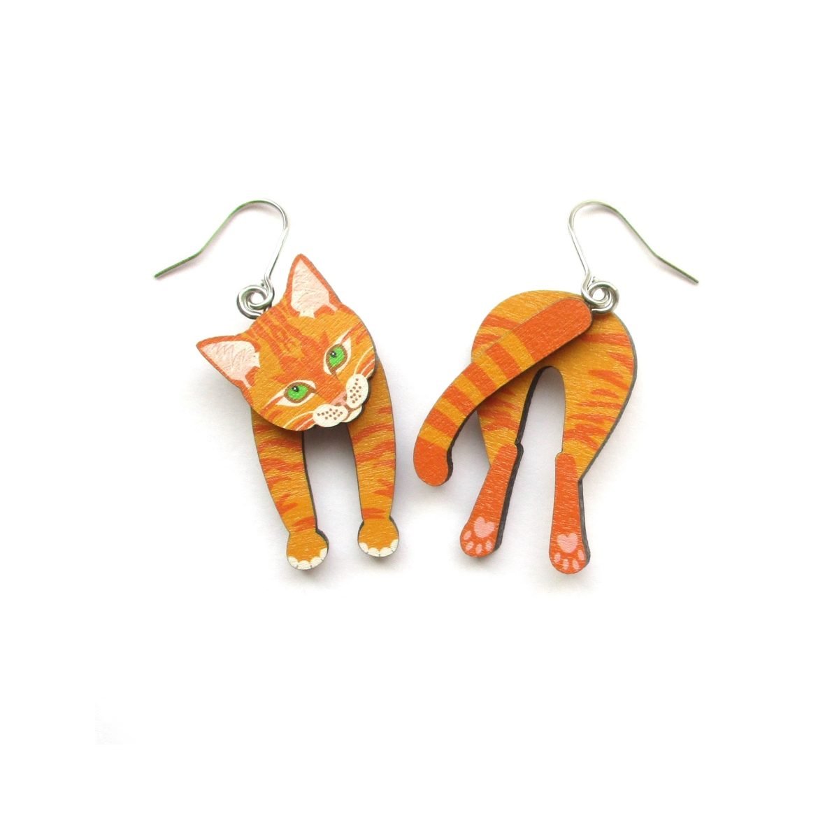 ginger cat head and tail earrings 8