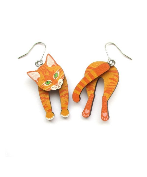 ginger cat head and tail earrings 8