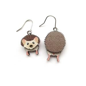 hedgehog head and tail earrings 2