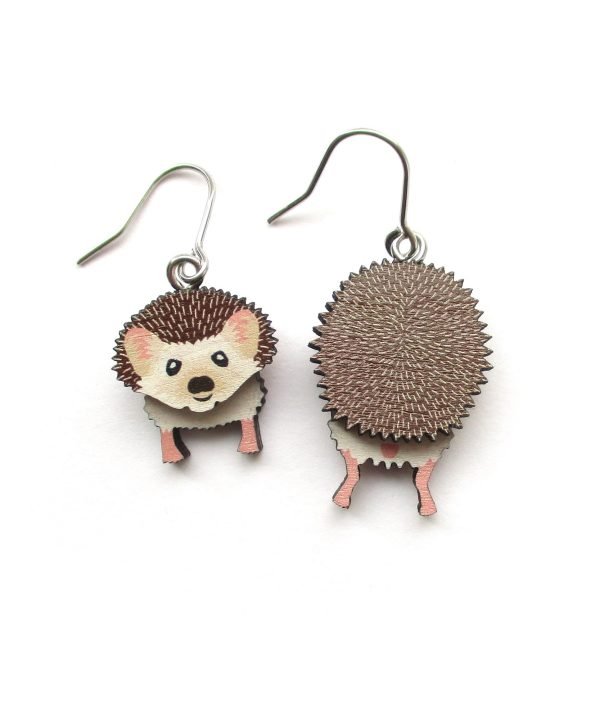 hedgehog head and tail earrings 2