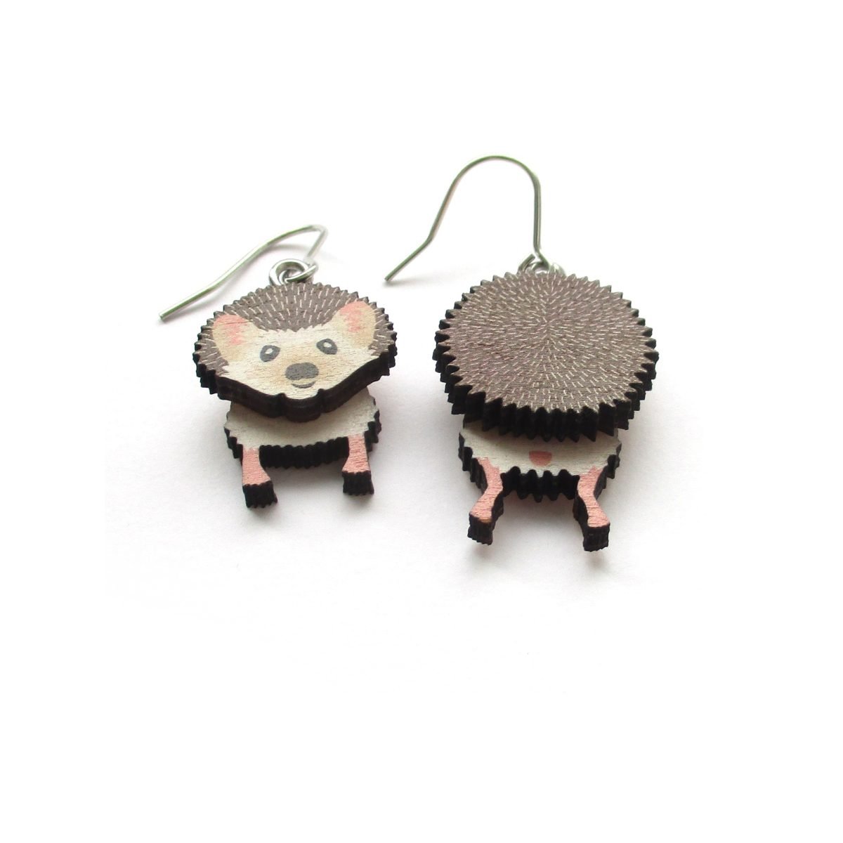 hedgehog head and tail earrings 3