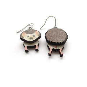 hedgehog head and tail earrings 3