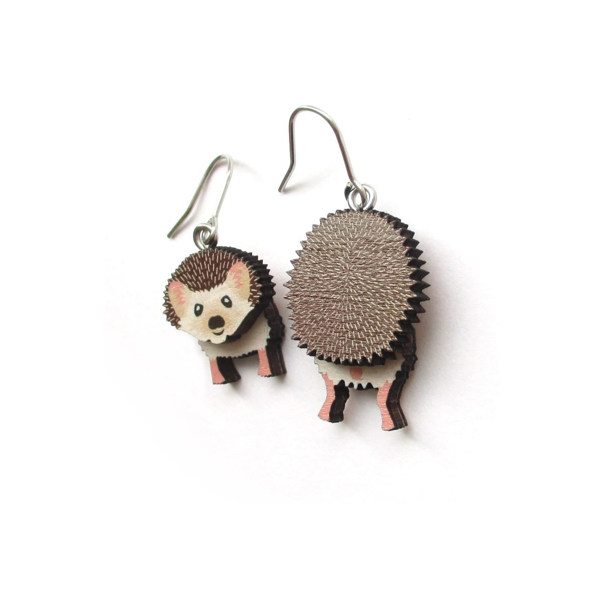hedgehog head and tail earrings 4