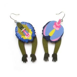 mandrill baboon head and tail earrings 7