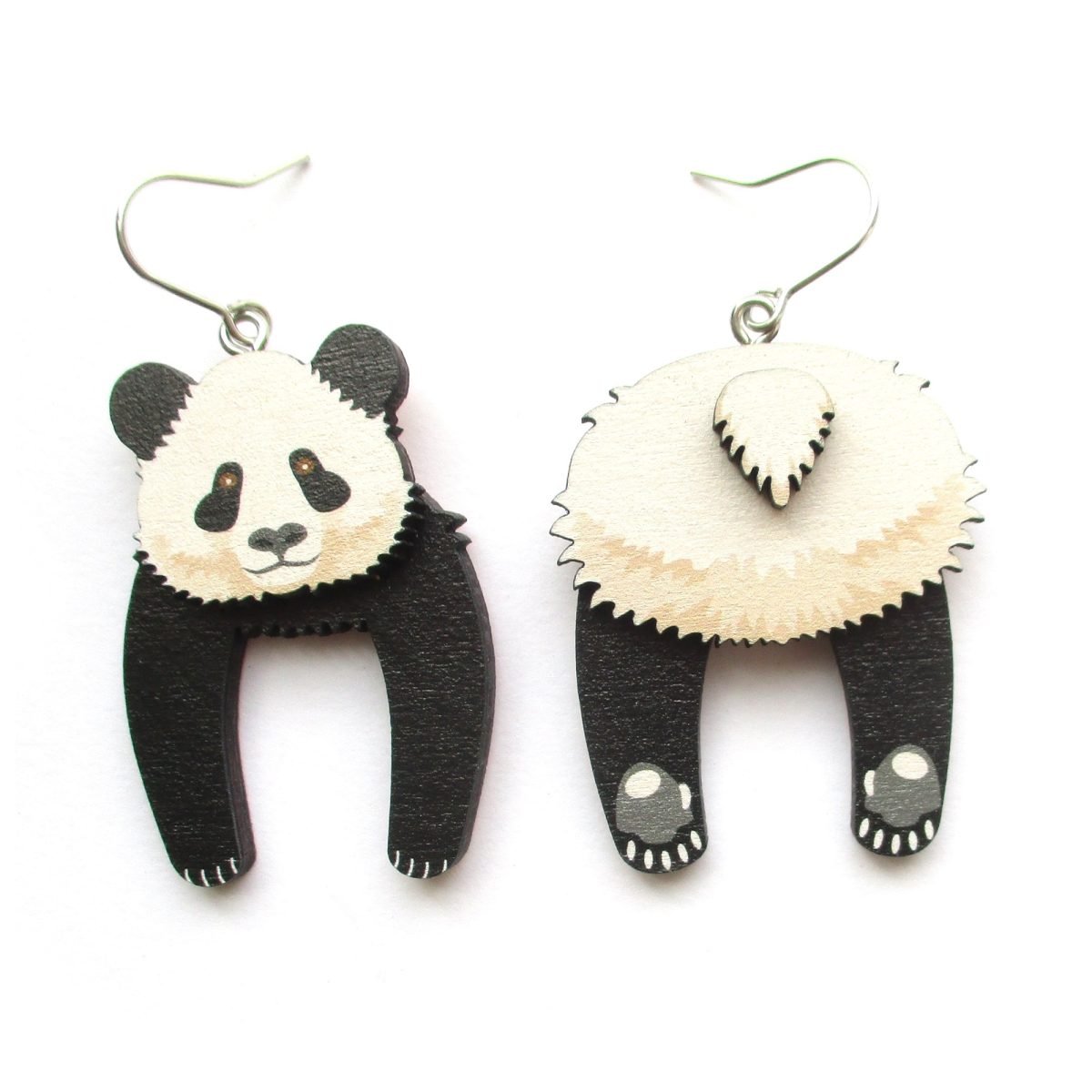 panda head and tail earrings 2