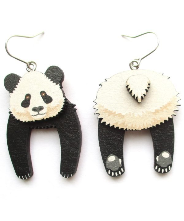 panda head and tail earrings 2