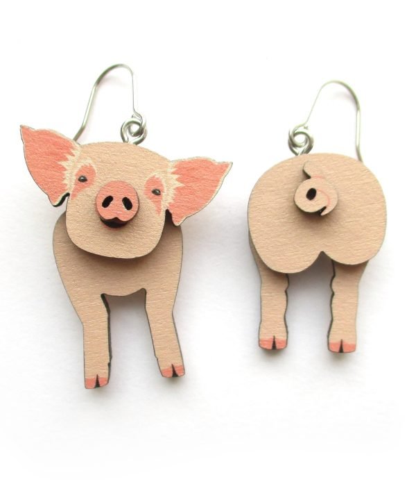 pig head and tail earrings 4