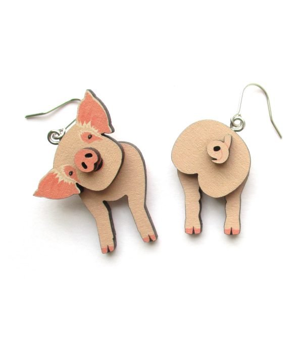 pig head and tail earrings 6