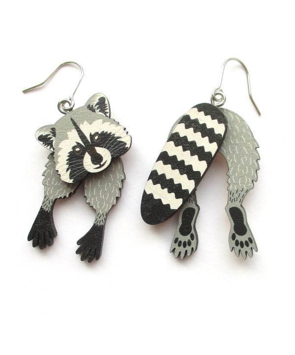 raccoon head and tail earrings 8