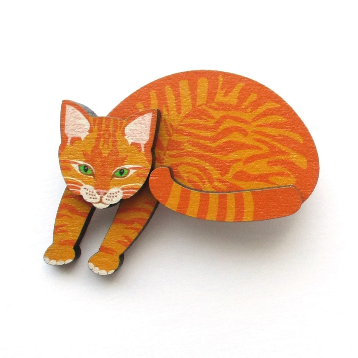 sleeping ginger cat brooch 4