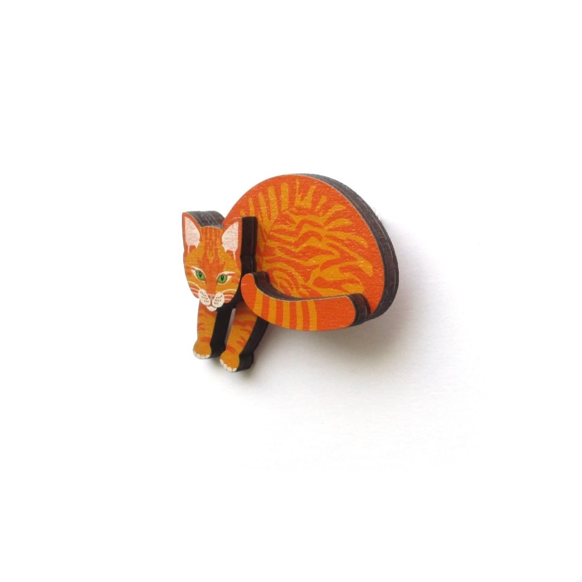 sleeping ginger cat brooch 5