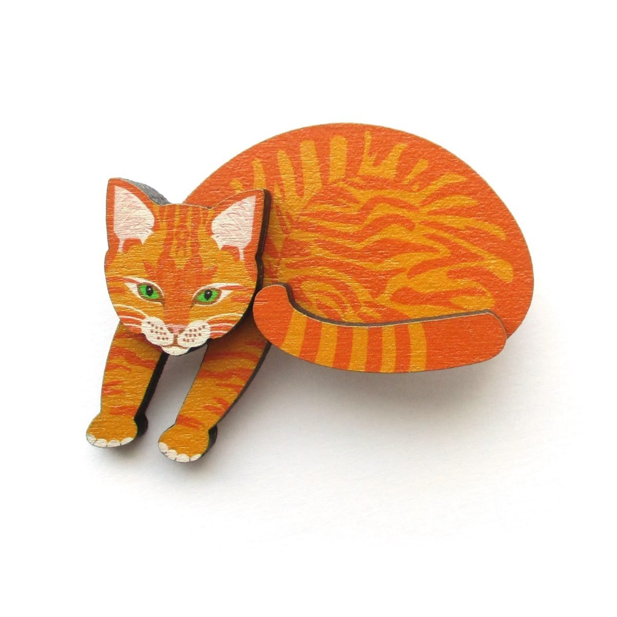 sleeping ginger cat brooch 6