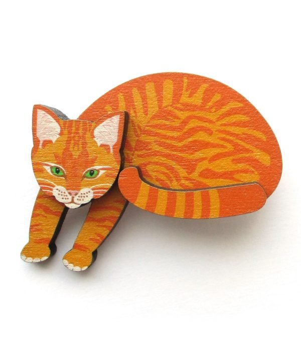 sleeping ginger cat brooch 6