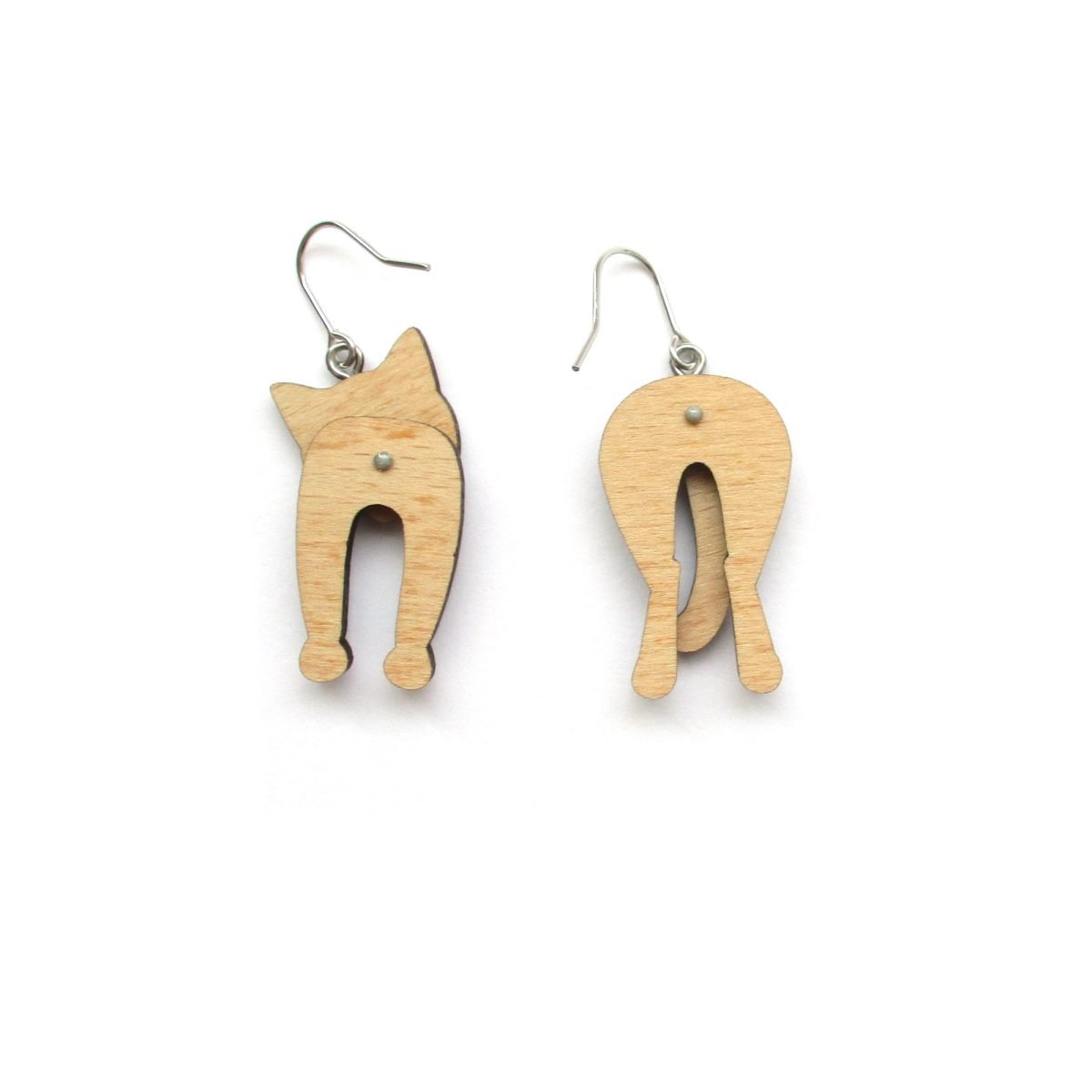 tabby cat head and tail earrings 5