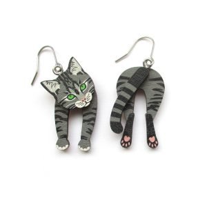 tabby cat head and tail earrings 7