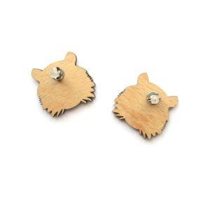 Backs of tiger face stud earrings