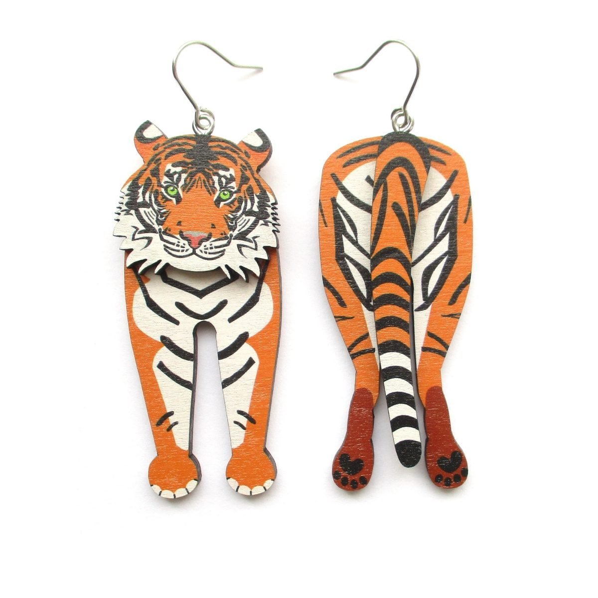 tiger head and tail earrings 2