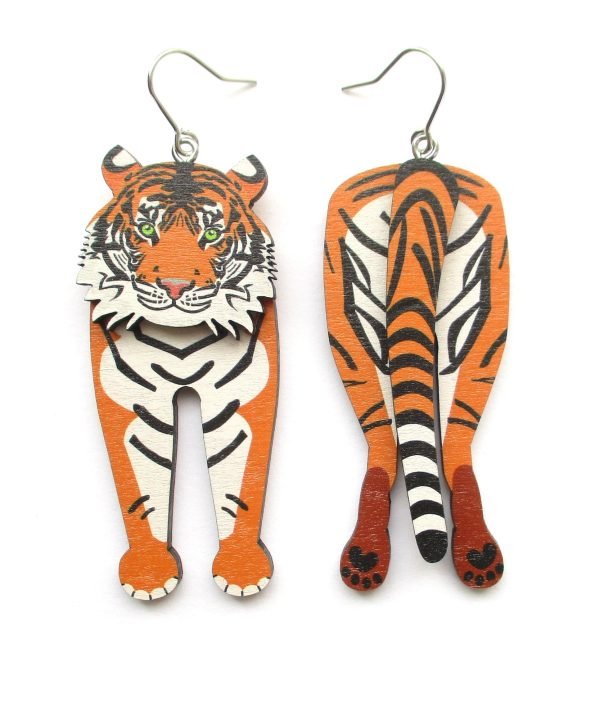 tiger head and tail earrings 2