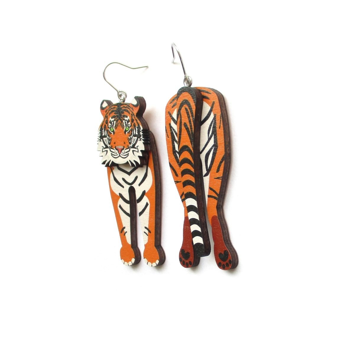 tiger head and tail earrings 4